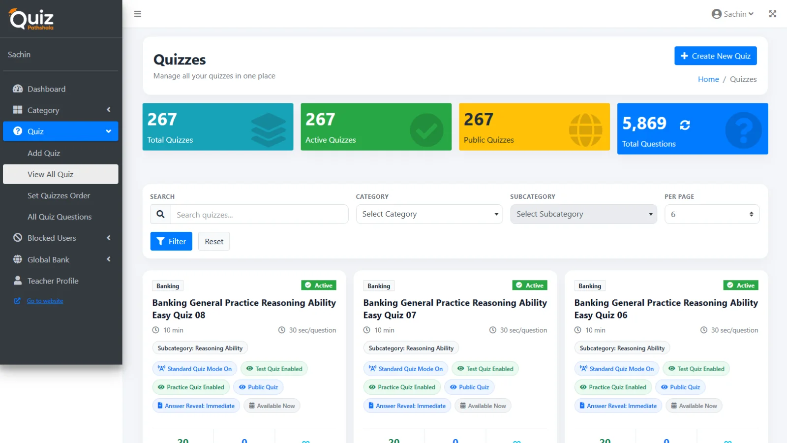 Create and manage quizzes with ease